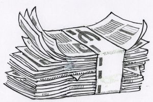 Bündel Altpapier