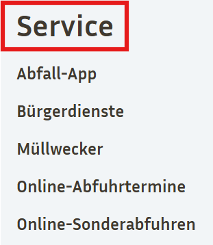 Screenshot Footer: Service