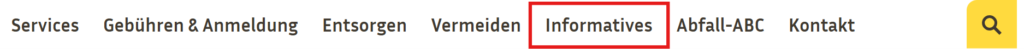Screenshot Hauptmenü: Informatives