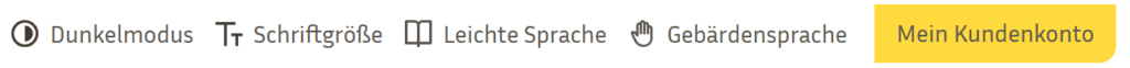Screenshot Meta Navigationspunkte